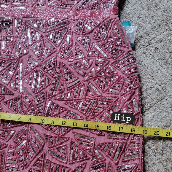 NWT Mac Duggal 93550 Pink Sleeveless Geometric Sequin Beaded Midi Dress Size‎ 4 - Picture 14 of 16